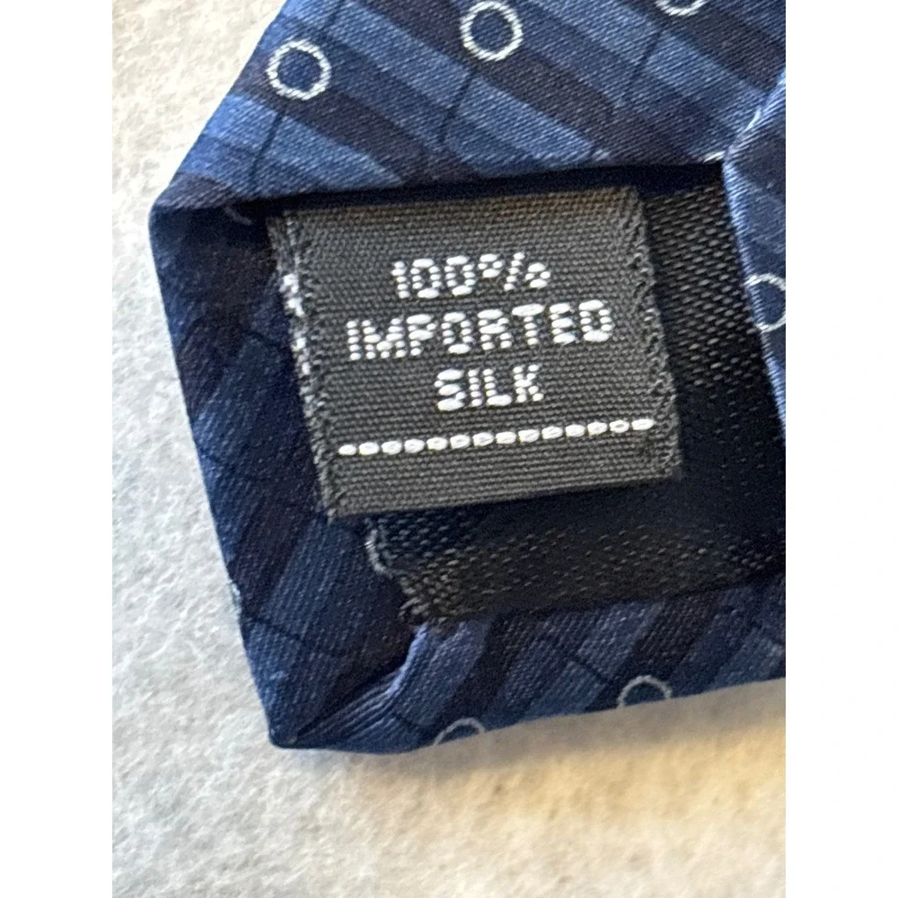 Arrow Necktie Mens OS Navy Blue‎ Excellent Silk Geometric Striped Business Tie